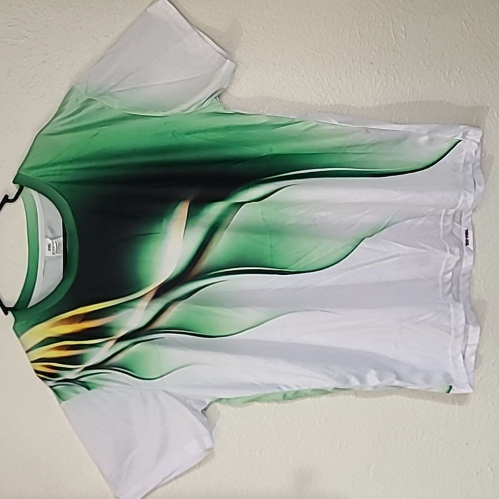 Green Aurora Shadow Mens Graphic T Shirt Luxury Dry Fit Shirt Size 2XL